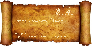Martinkovics Álmos névjegykártya